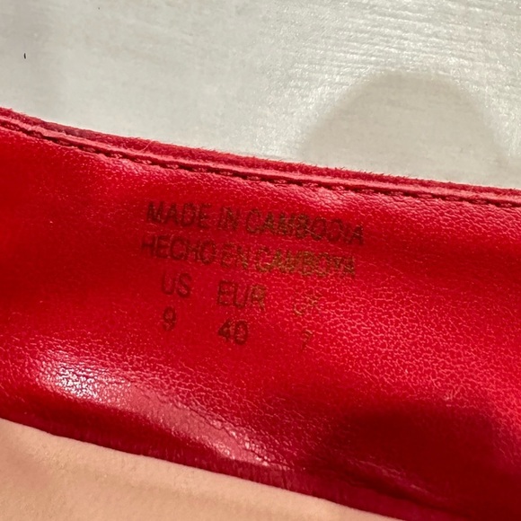 Aldo Red Suede Slingback Chunky Heels - Picture 7 of 7